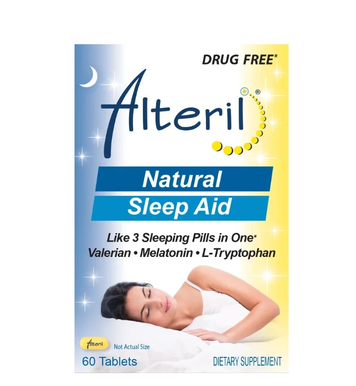 Alteril All Natural Sleep Aid L-Tryptophan Tablets Dietary Supplement 60 Count