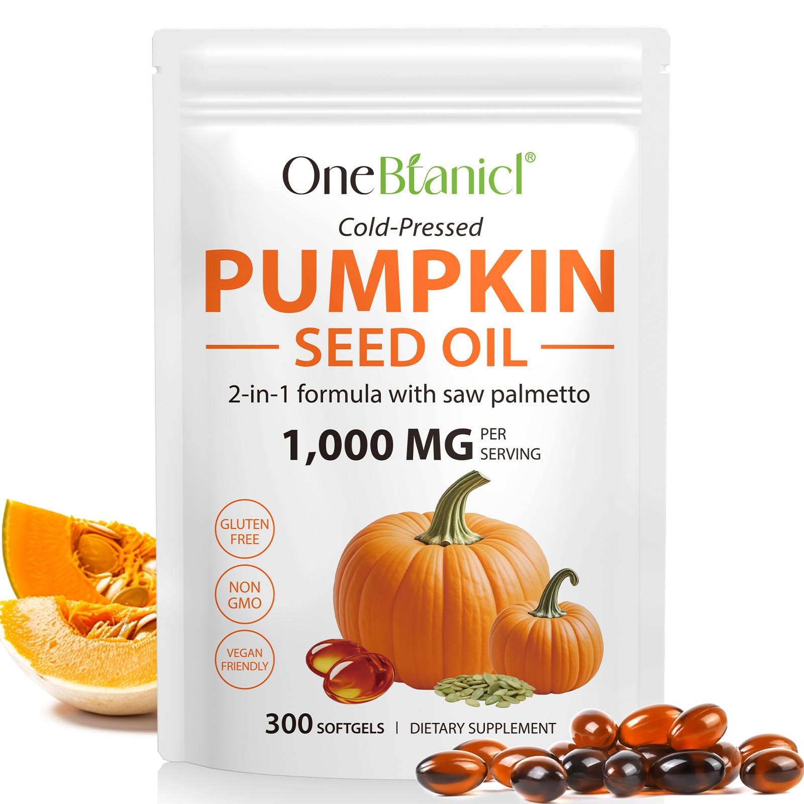 NIFEISHI Pumpkin Seed Oil Capsules, (300 Softgel) 300 Count (Pack of 1)