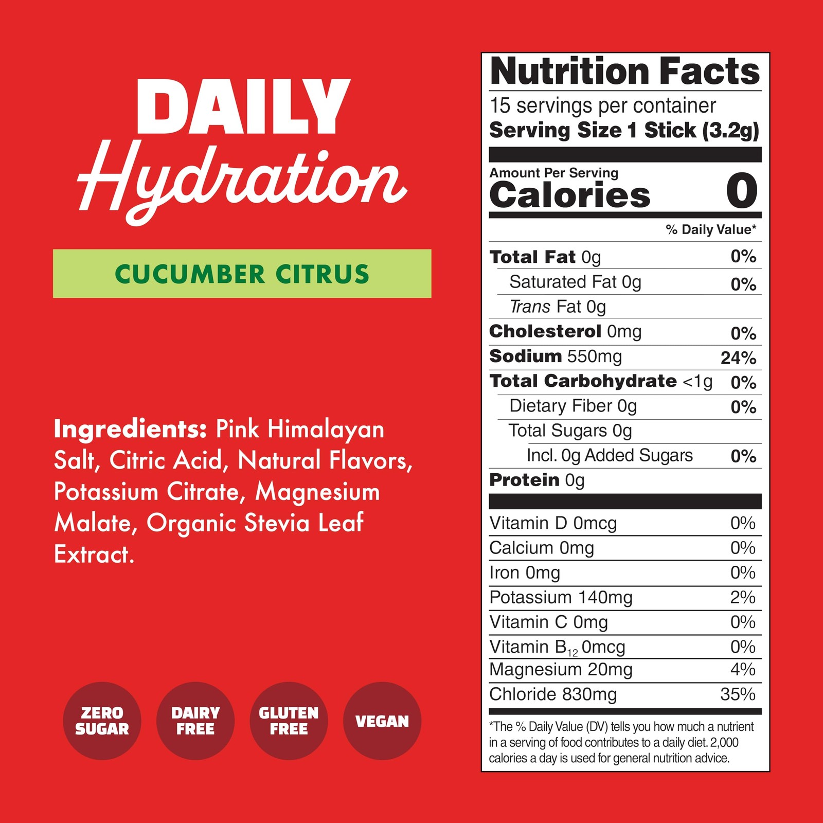 Waterboy Daily Hydration | 1,570mg Electrolyte Powder 1.6 Ounce (Pack of 1)