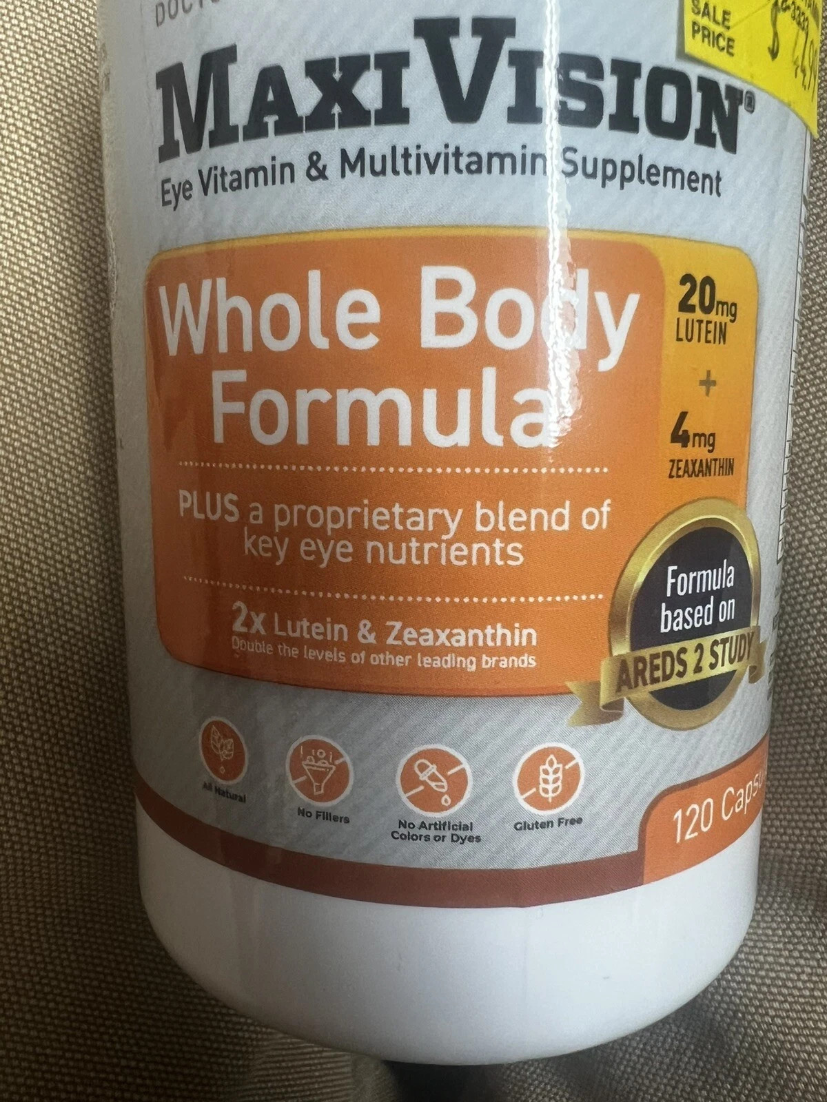 MaxiVision Whole Body Formula 120 Caps 1 Month Supply Macular & Whole Body 1/27