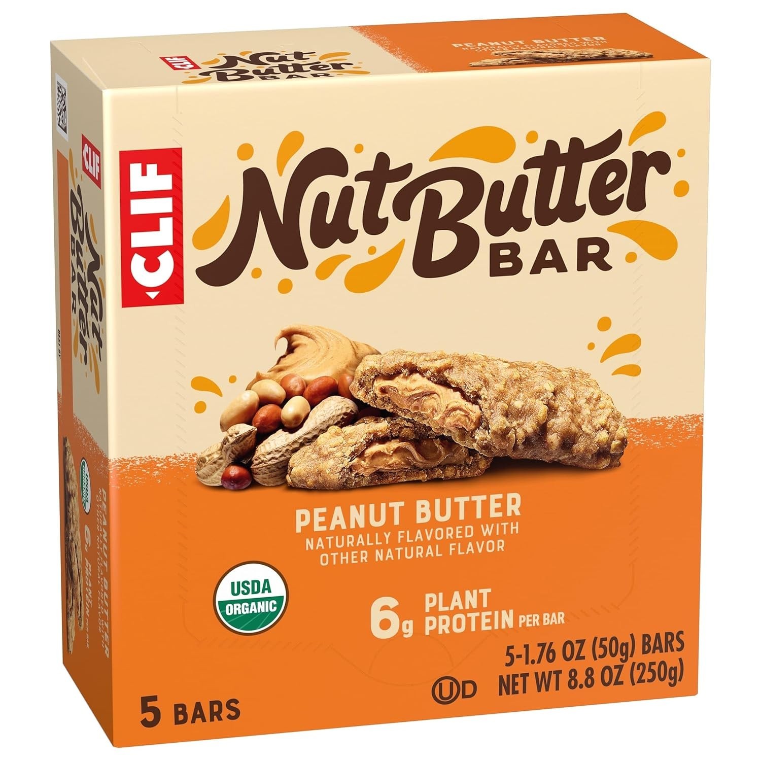 Portable Energy Packed Peanut Butter Bars – 5 Count Organic Snack, 6g Protein