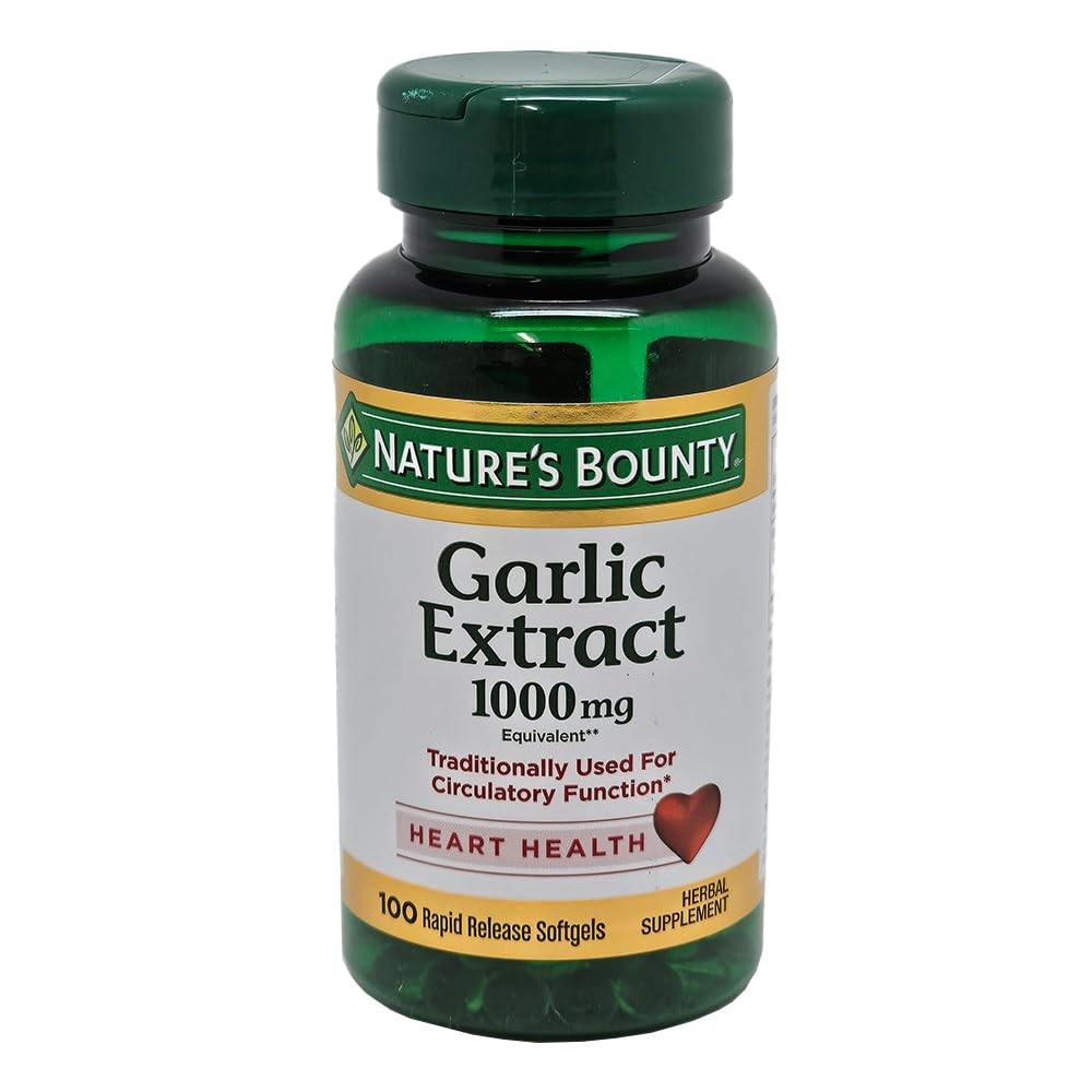 Nature’s Bounty Garlic Supplements 100 Count Supports Heart Health and Circul…