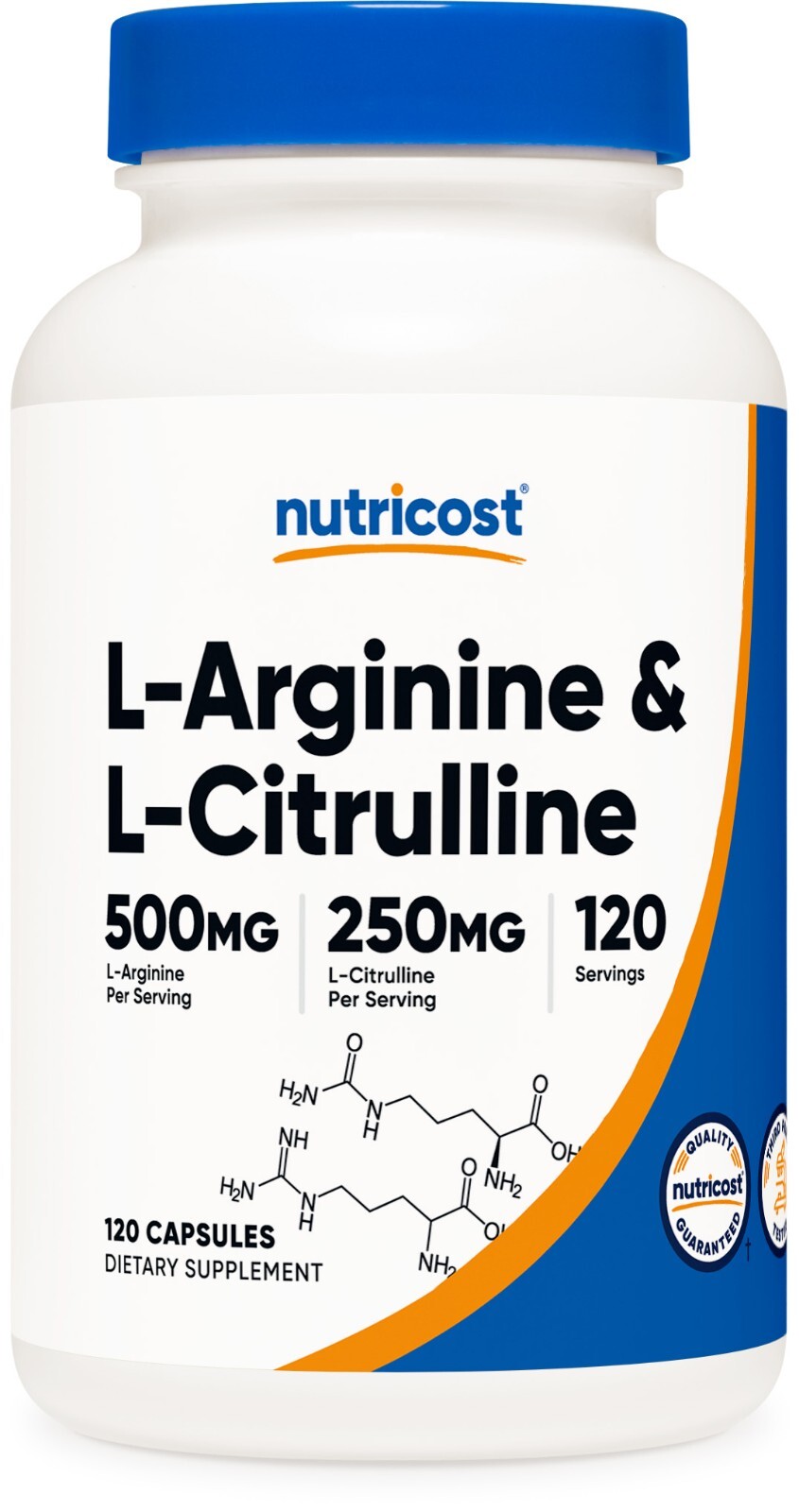 Nutricost L-Arginine L-Citrulline Complex 750mg, 120 Capsules – Non-GMO
