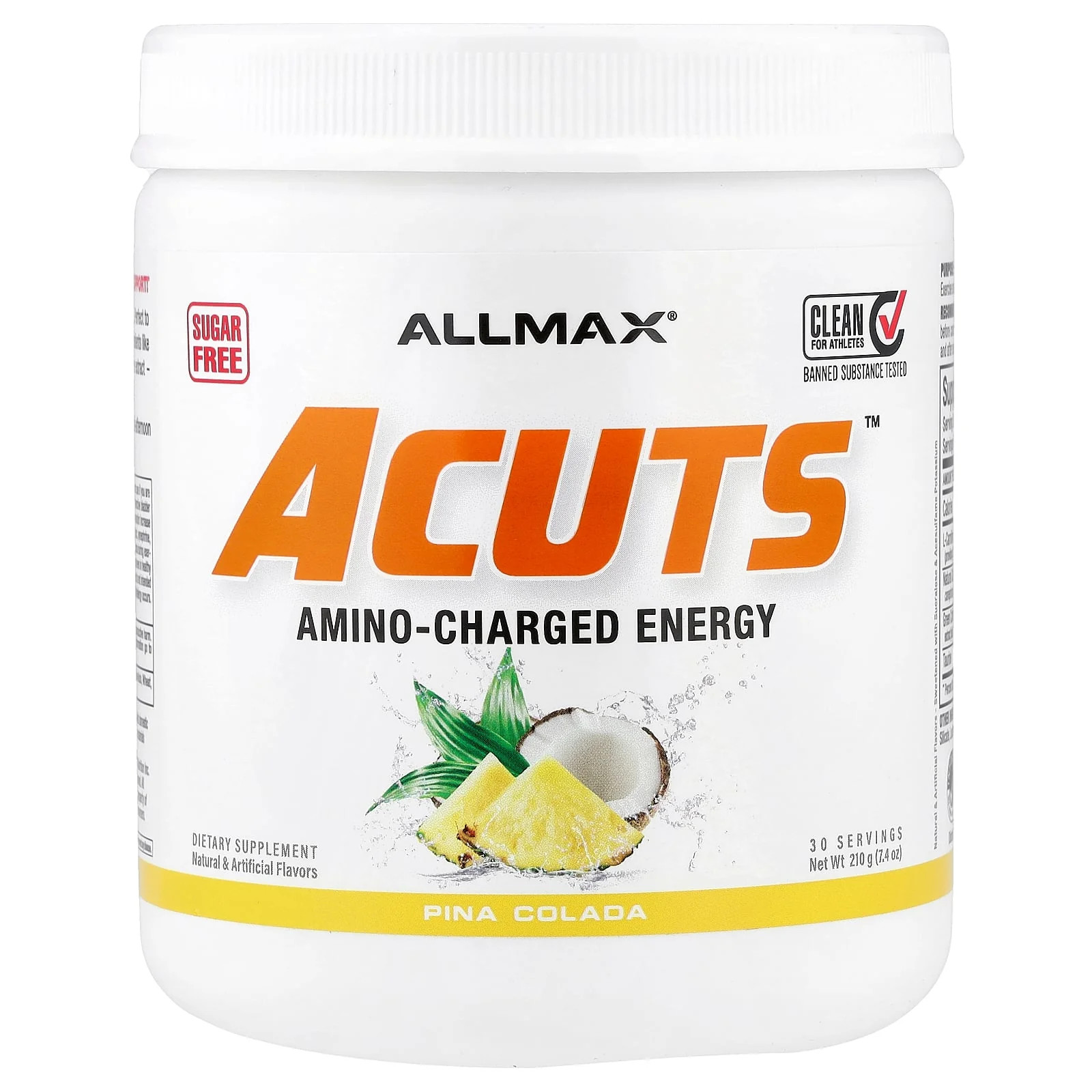 2 X ALLMAX, ACUTS�, Amino-Charged Energy Drink, Pina Colada, 7.4 oz (210 g)