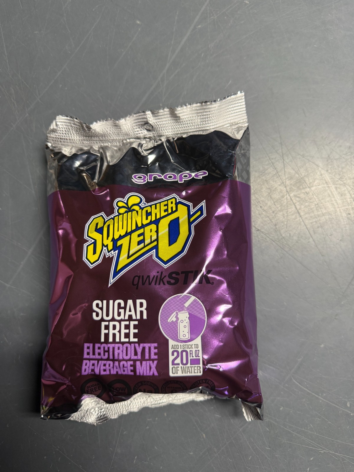 Sqwincher® .11 Ounce GRAPE Flavor Qwik Stik™ ZERO Powder, 50/pack