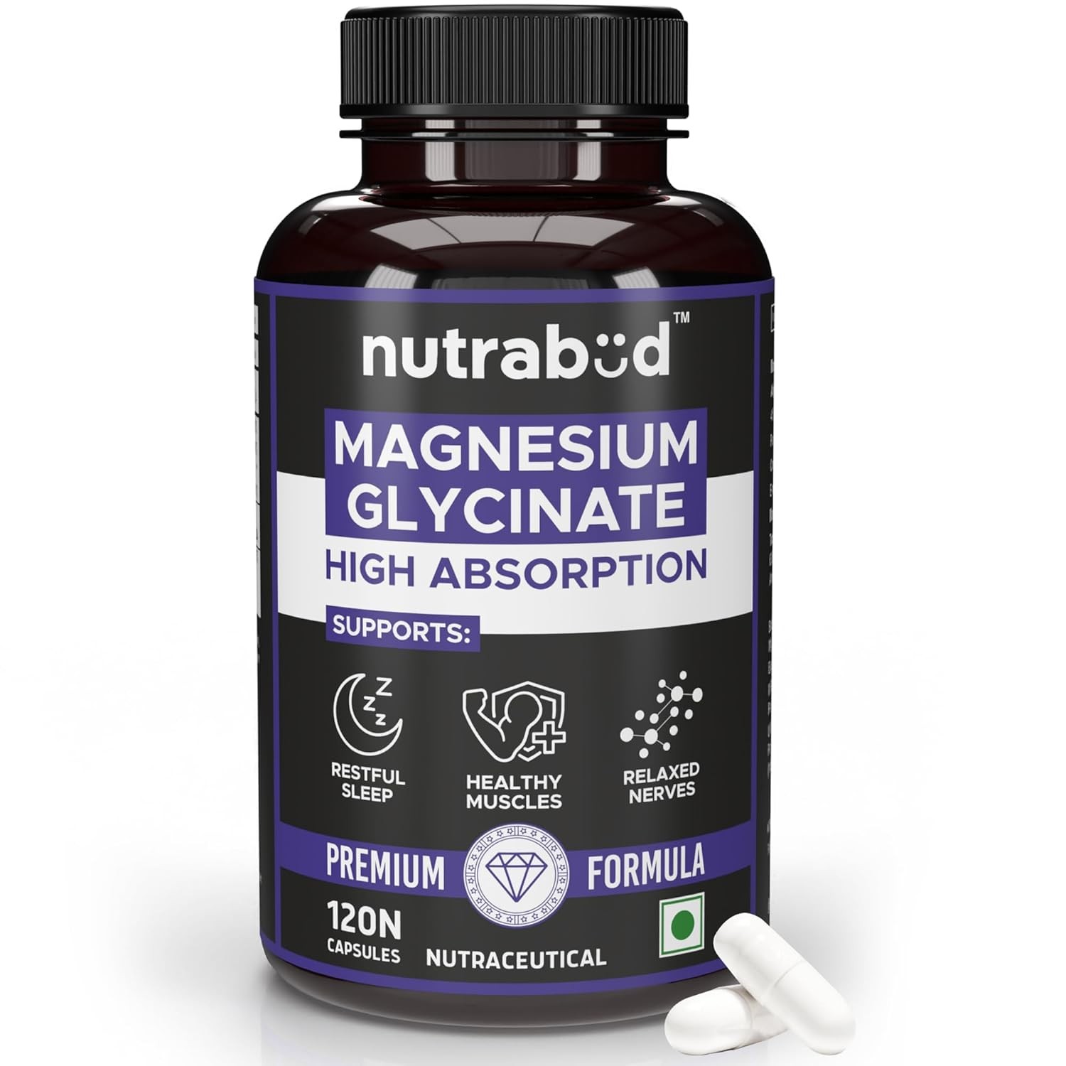 Nutrabud Magnesium Glycinate Capsules, 120 Capsules