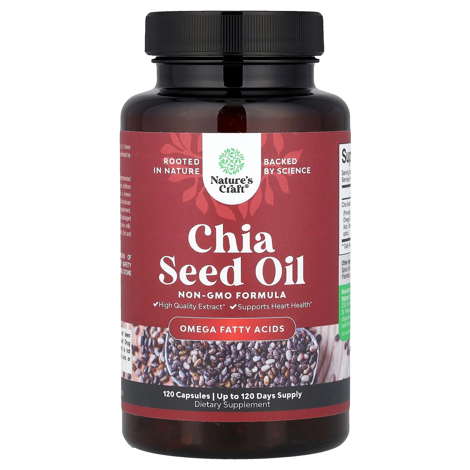 2 X Nature’s Craft, Chia Seed Oil, 500 mg, 120 Capsules