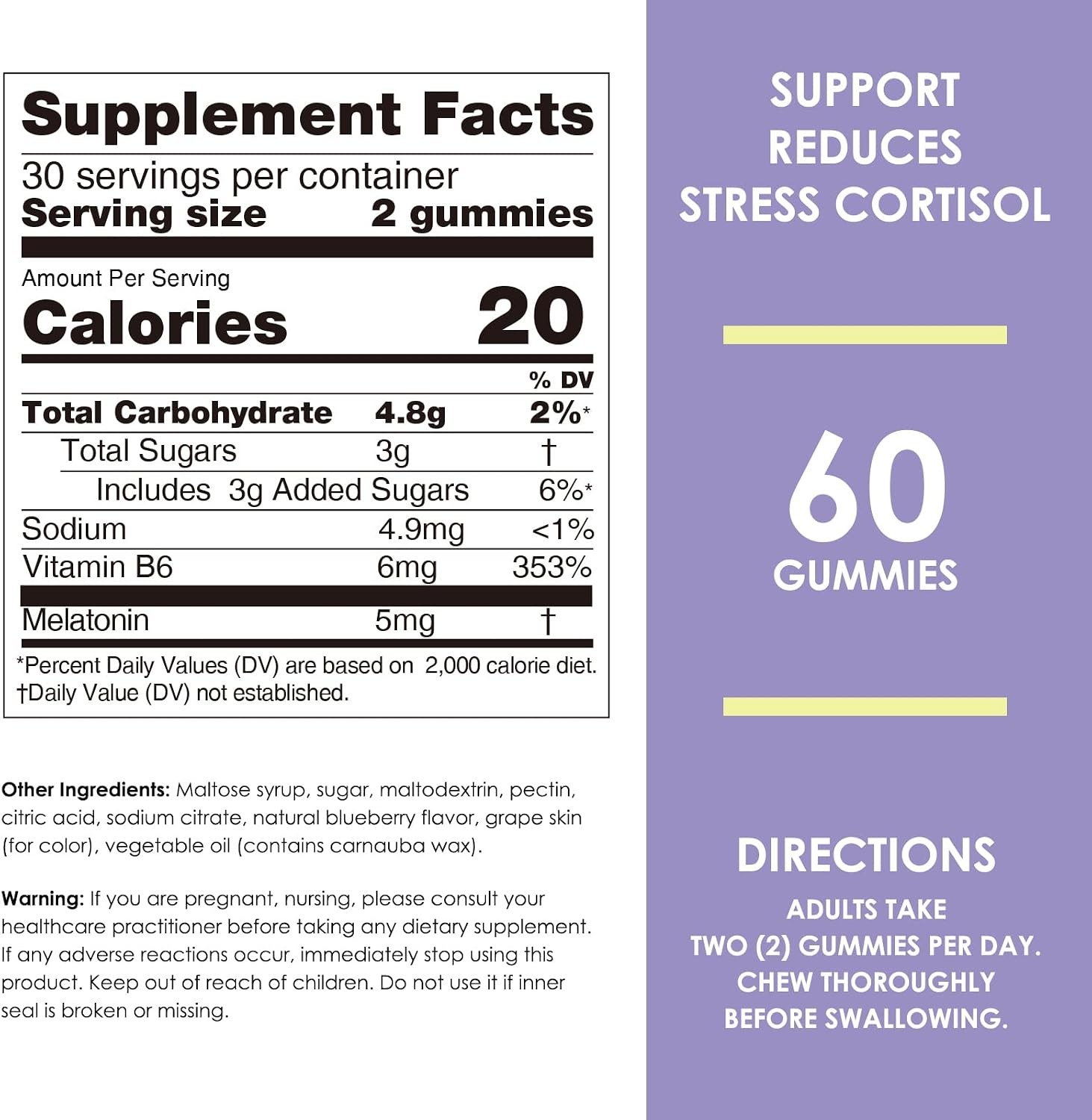 Melatonin Gummies with Vitamin B6, Melatonin Supplement Sleep Support Gummies