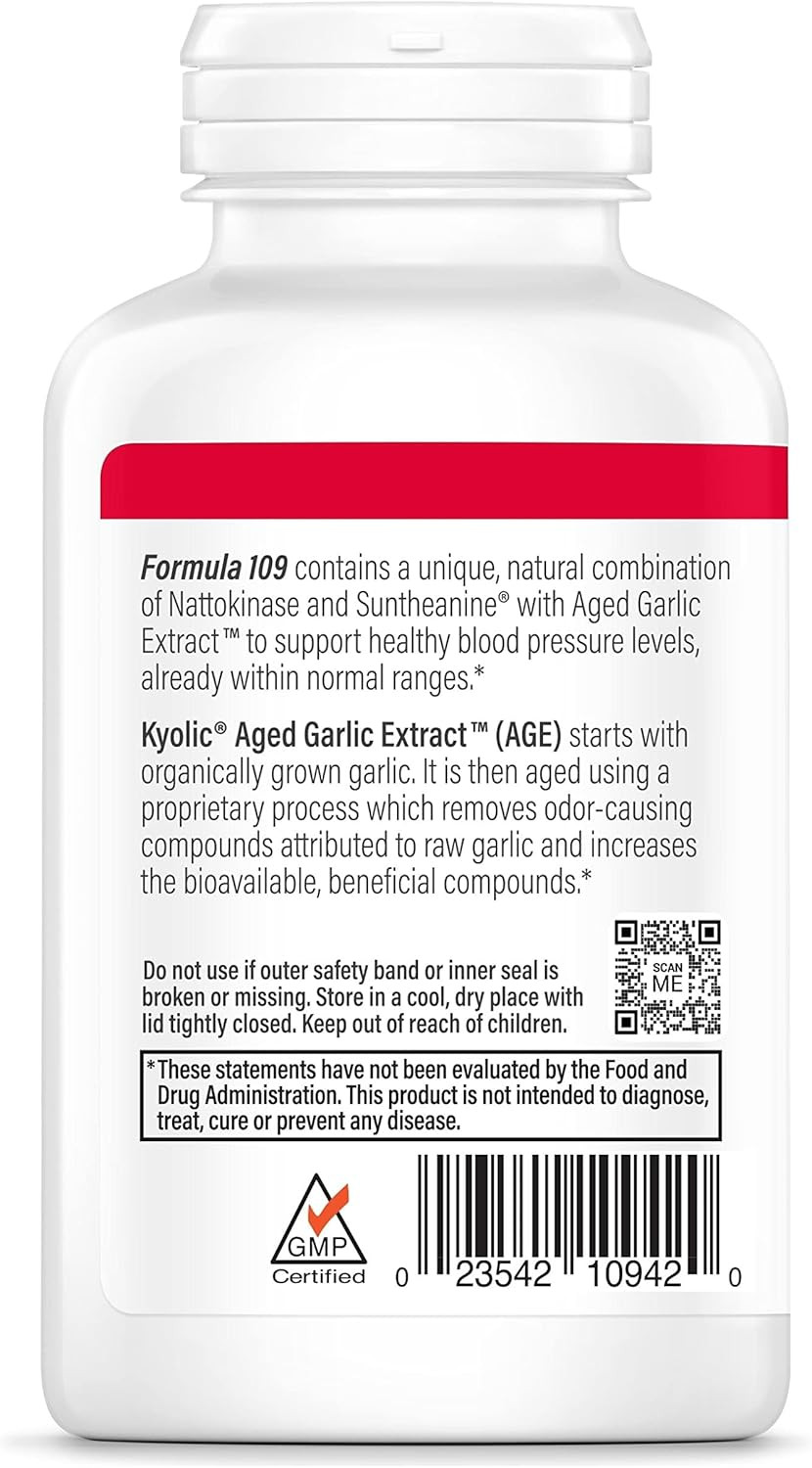 Aged Garlic Extract Formula 109, Blood Pressure *, 160 Capsules