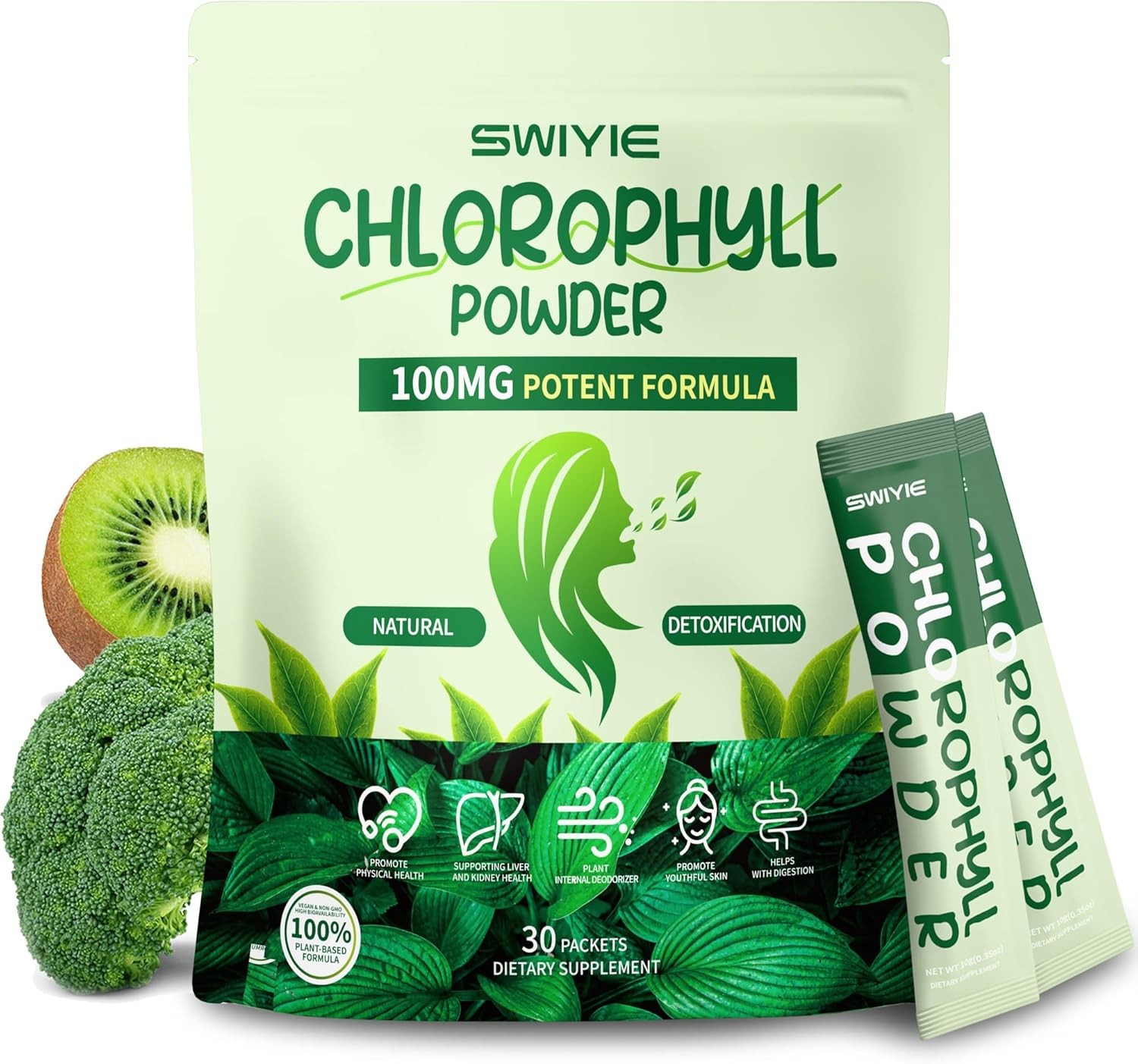 Chlorophyll Drink Powder Natural Detox Gut Health Breath Support