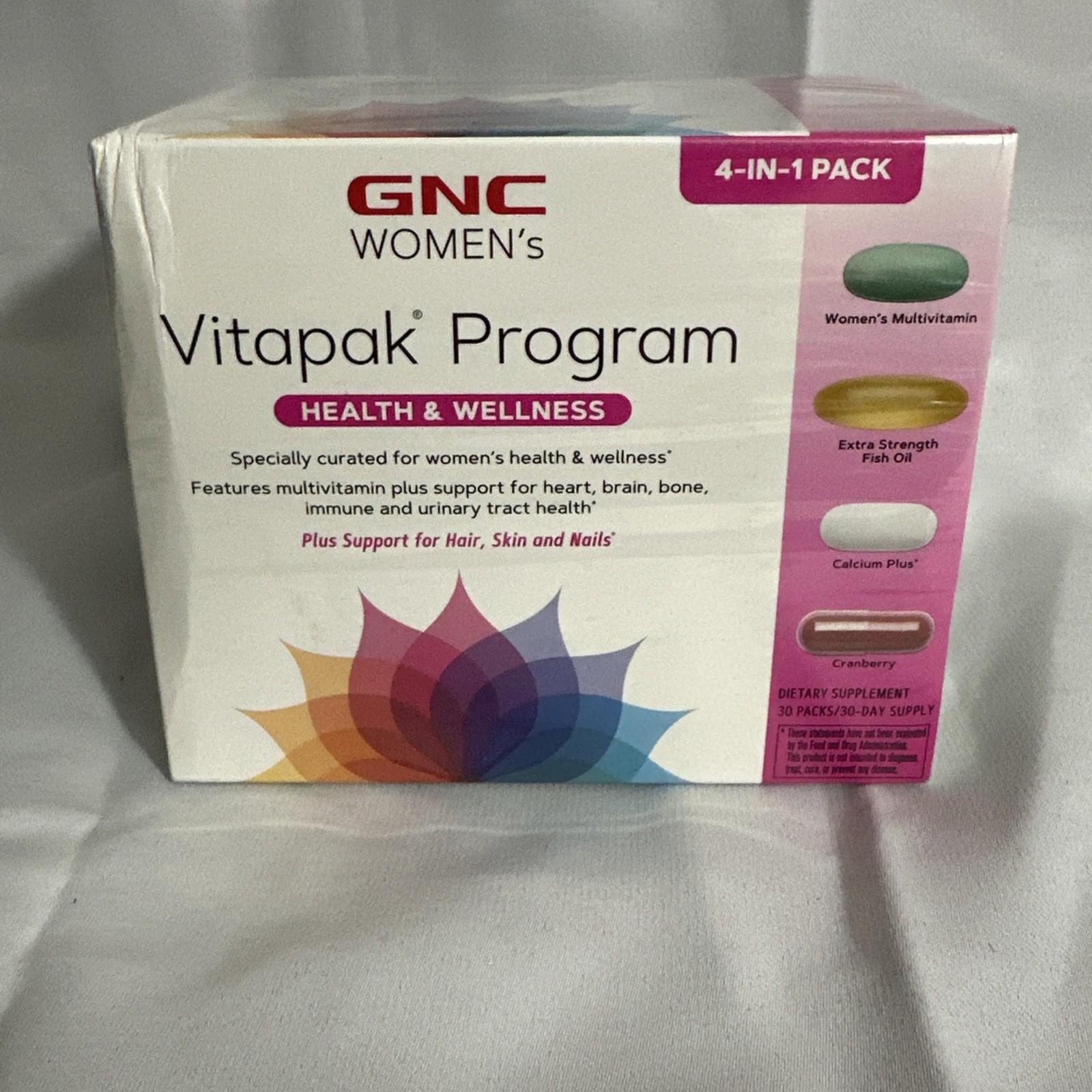 GNC Womens Vitapak Health & Wellness 30 Packs x 4 Multivitamins – NIB – Exp 9/25