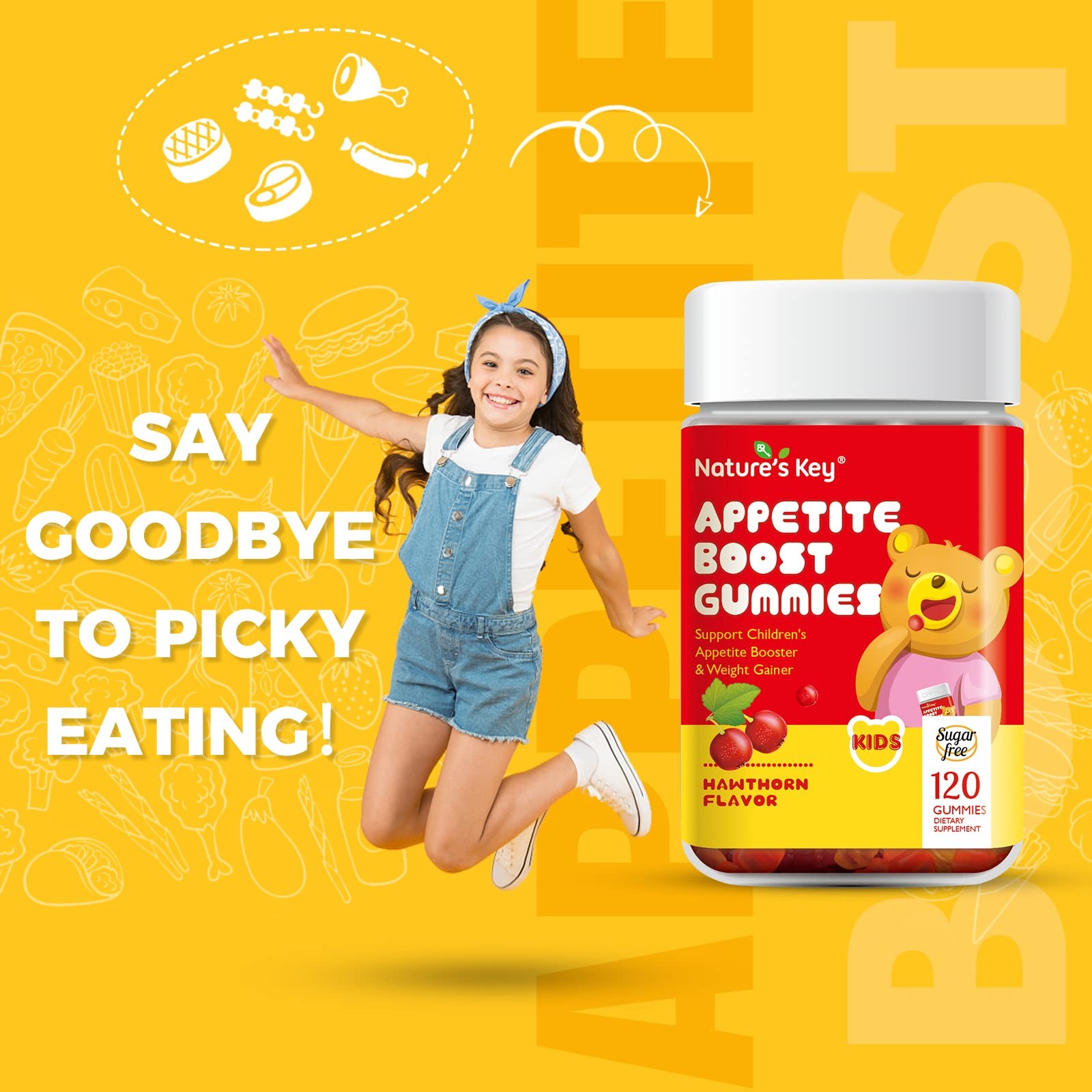 Nature’s Key Appetite Booster Gummies Kids- 120 Count 120 (Pack of 1)