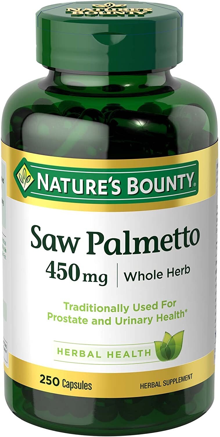 NATURE’S BOUNTY SAW PALMETTO 450 mg 250 CAPSULES ~ Exp Date 2026~AUTHENTIC