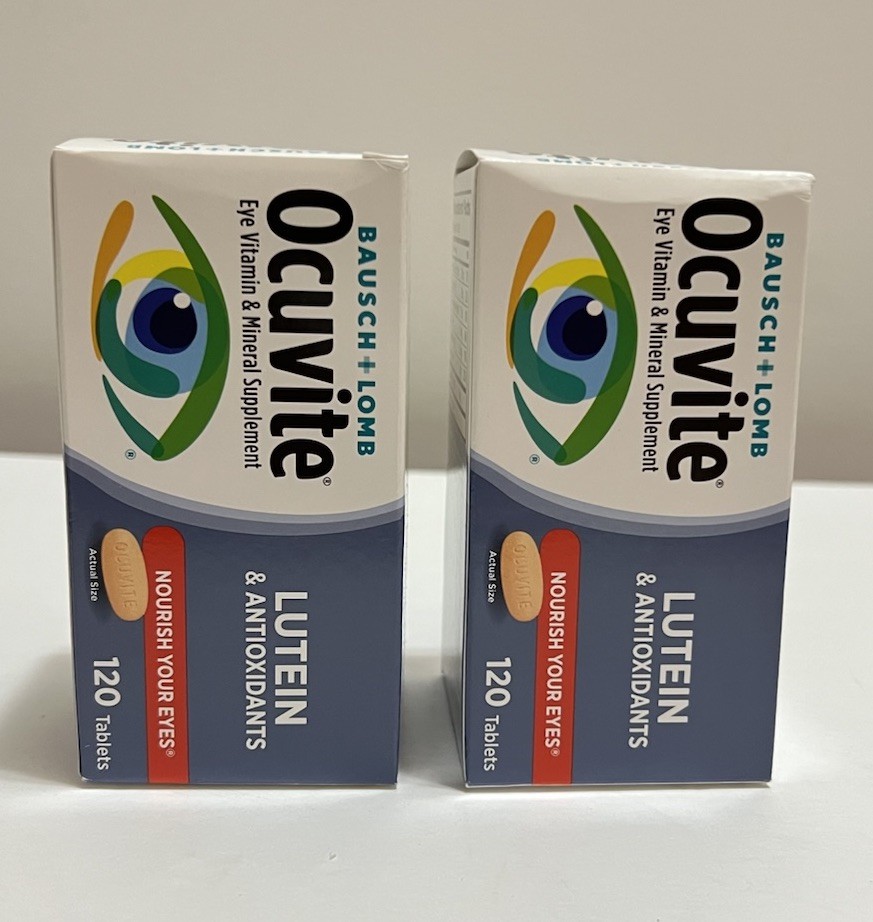 2x Bausch + Lomb Ocuvite Eye Lutein & Antioxidant Tablets 120 Count Each 11/26