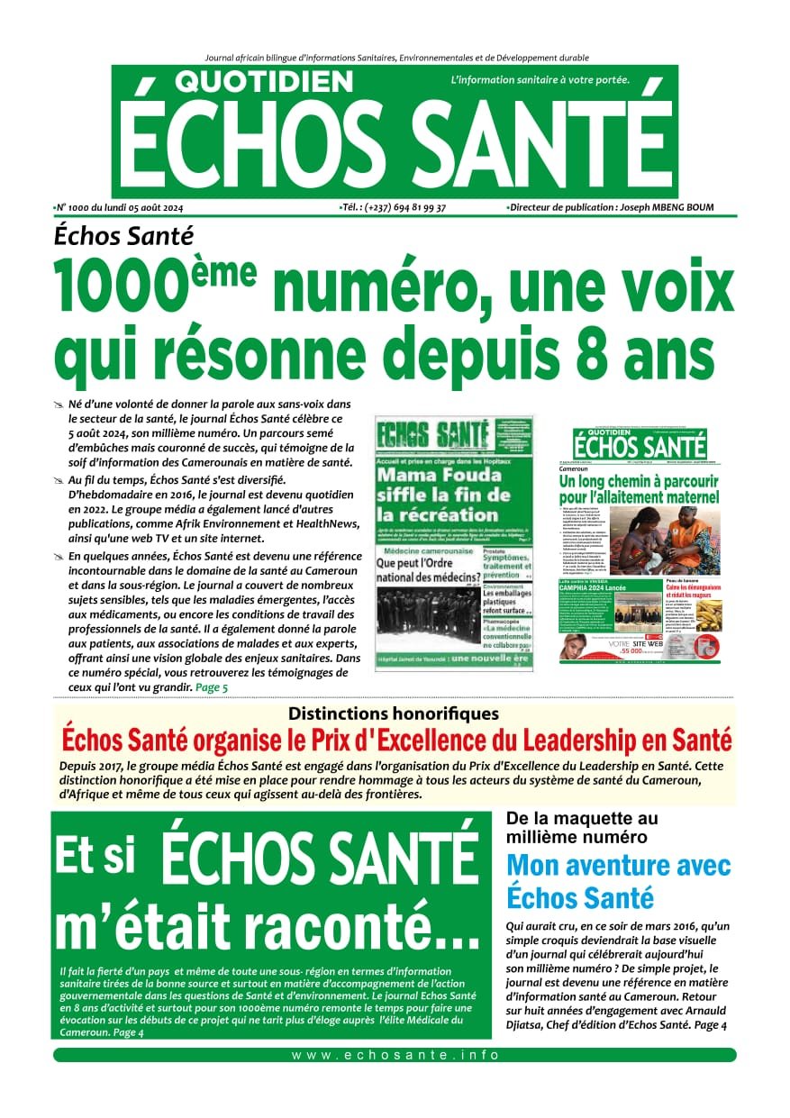 Echos Santé N° 1000 Du lundi 05 août 2024