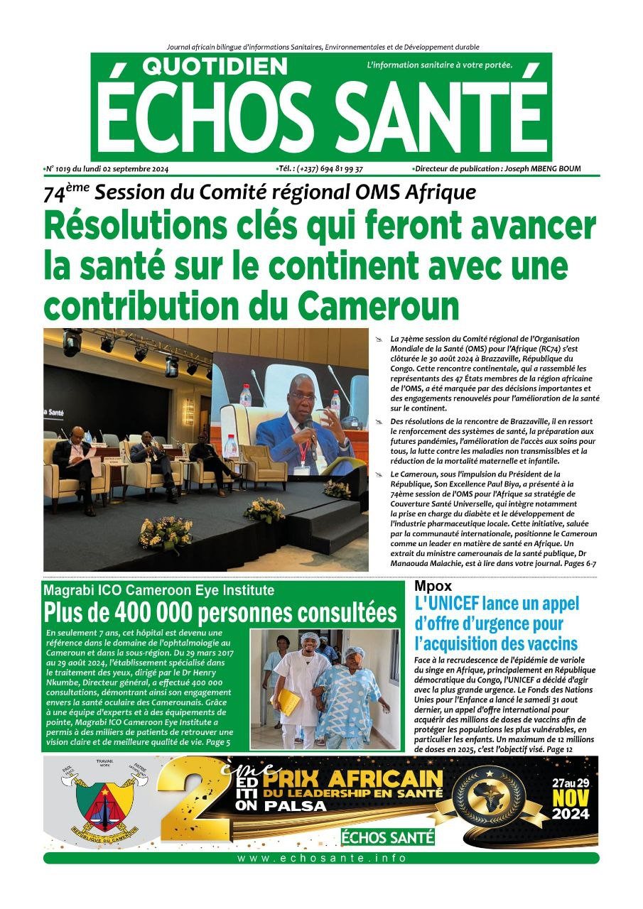 Echos Santé N° 1019 lundi 02 septembre 2024