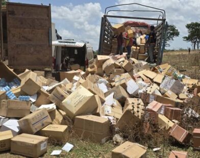 Clichés des médicaments de contrebande détruits par le fonds régional pour la promotion de la santé.