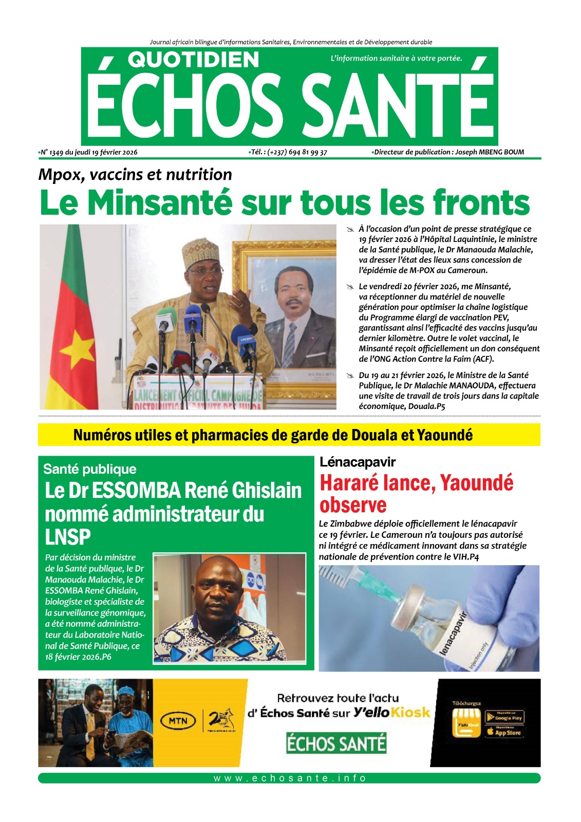 Echos santé n°1349 du jeudi 19 février 2026