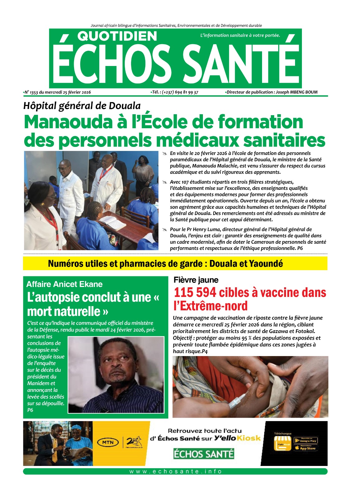 Echos santé n°1353 du mercredi 25 février 2026