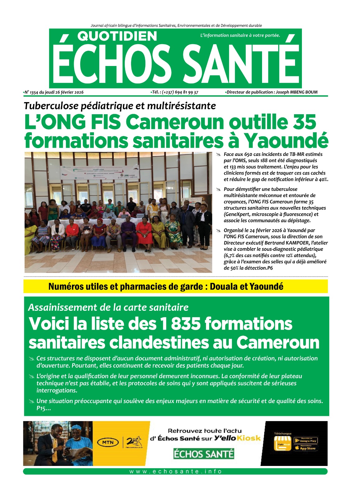 Echos santé n°1354 du jeudi 26 février 2026