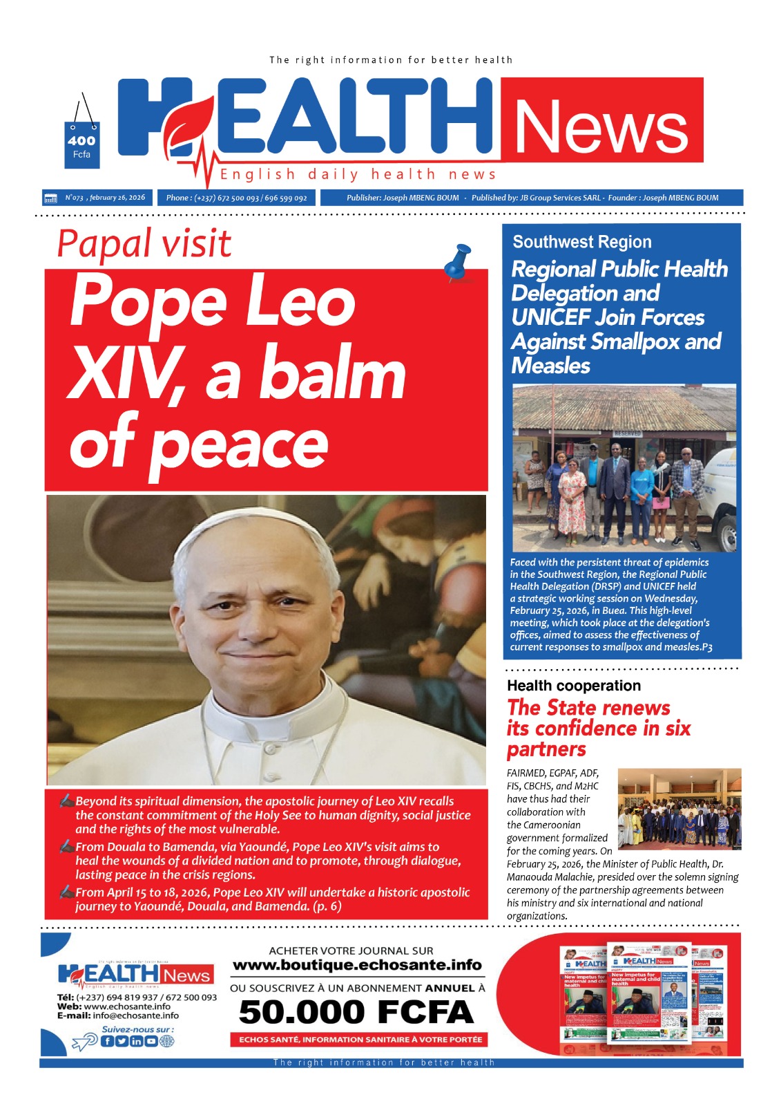 Health News N°073 du jeudi 26 février 2026