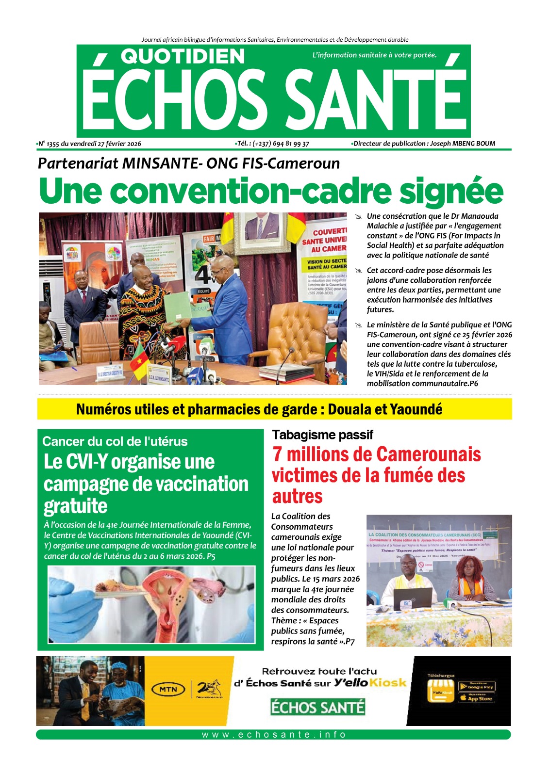 Echos santé n°1355 du vendredi 27 février 2026