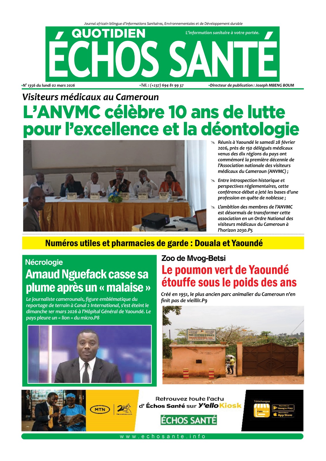 Echos santé n°1356 du lundi 2 mars 2026