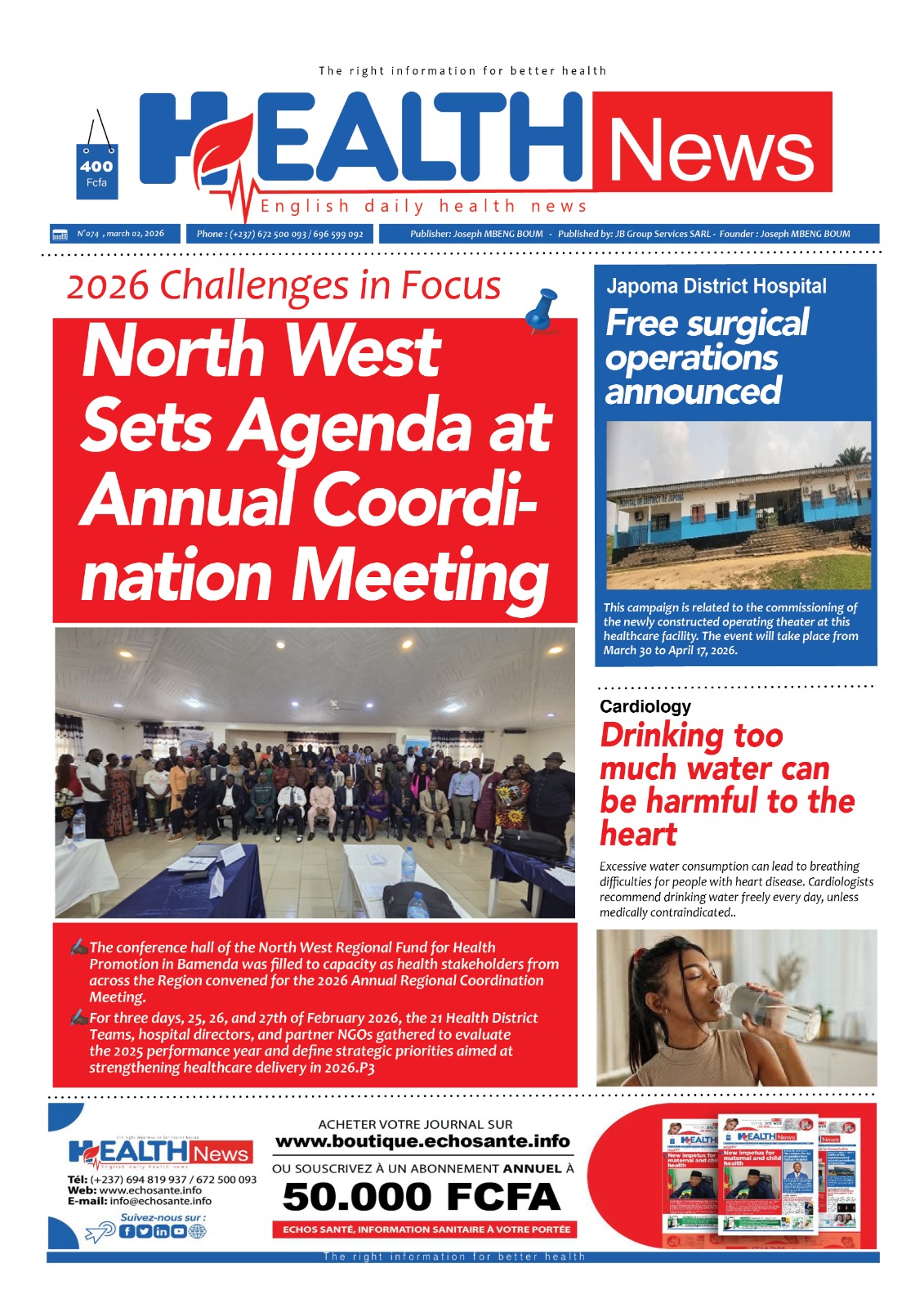 Health News N°074 du lundi 2 mars 2026