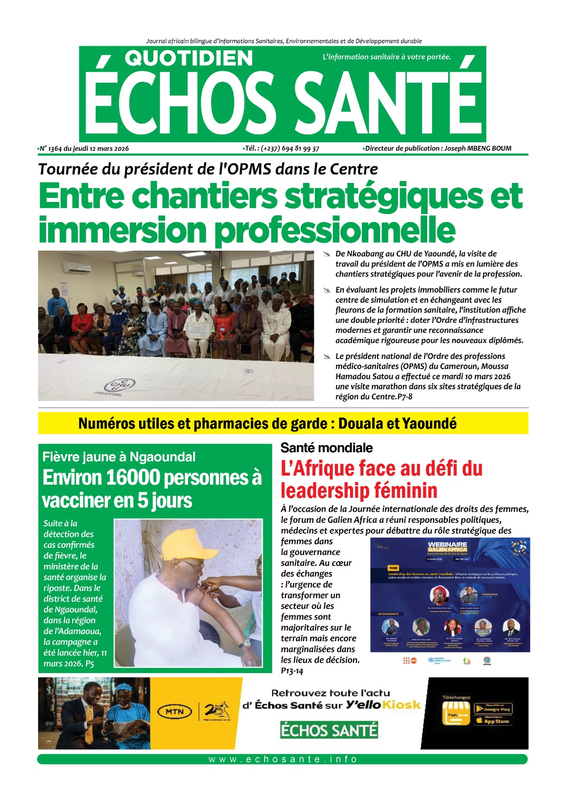 Echos santé n°1364 du jeudi 12 mars 2026