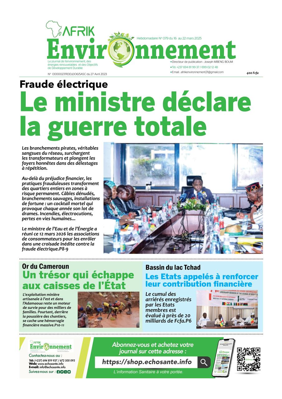 Afrik Environnement N°075 du lundi 16 mars 2026