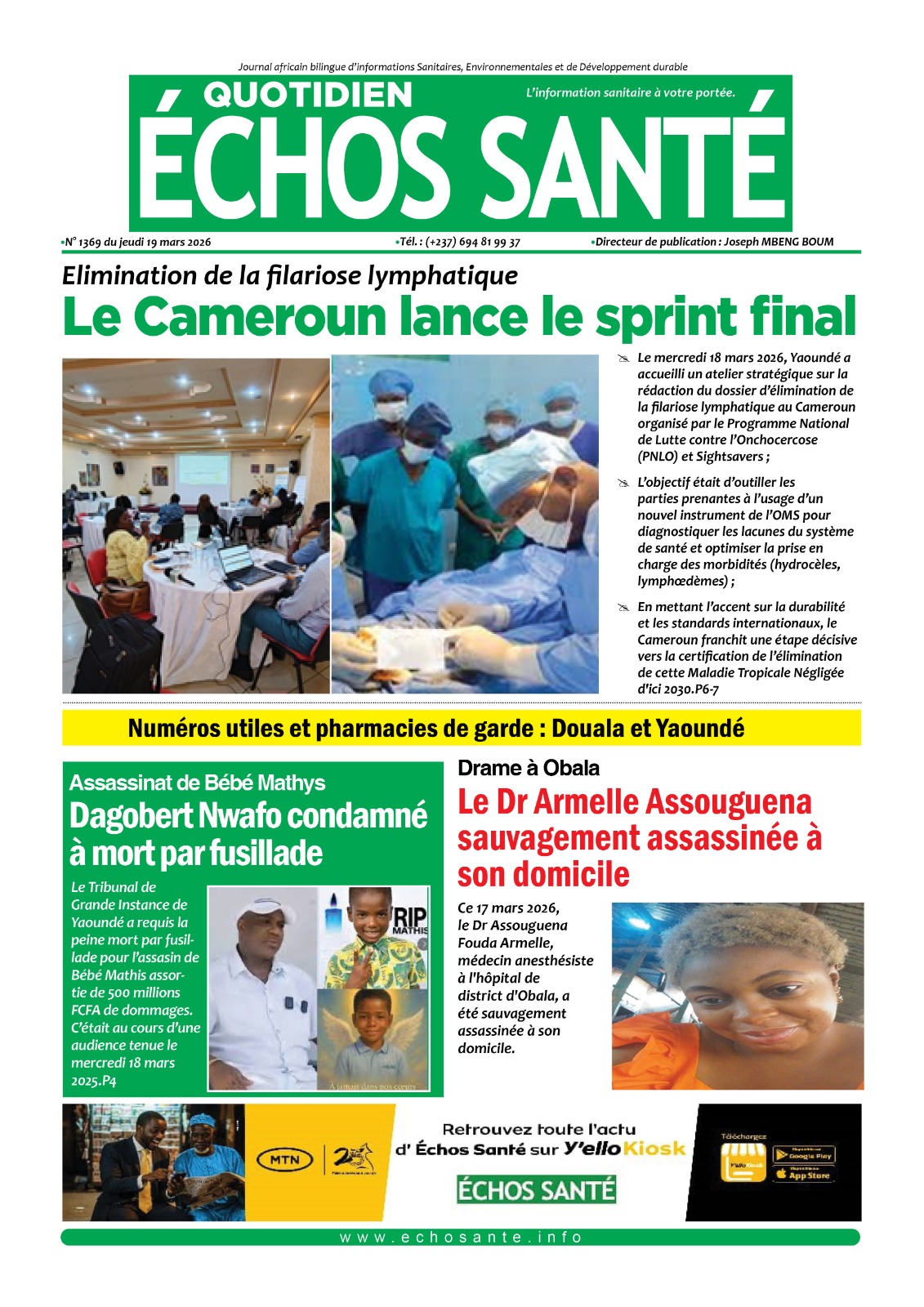 Echos santé n°1369 du jeudi 19 mars 2026