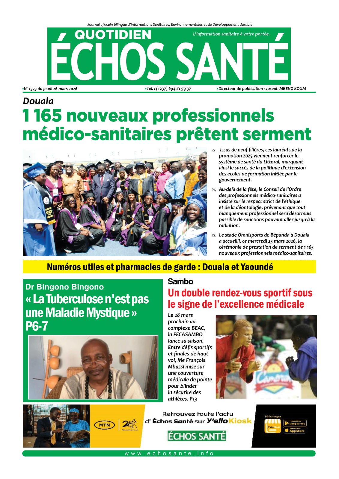 Echos santé n°1373 du jeudi 26 mars 2026