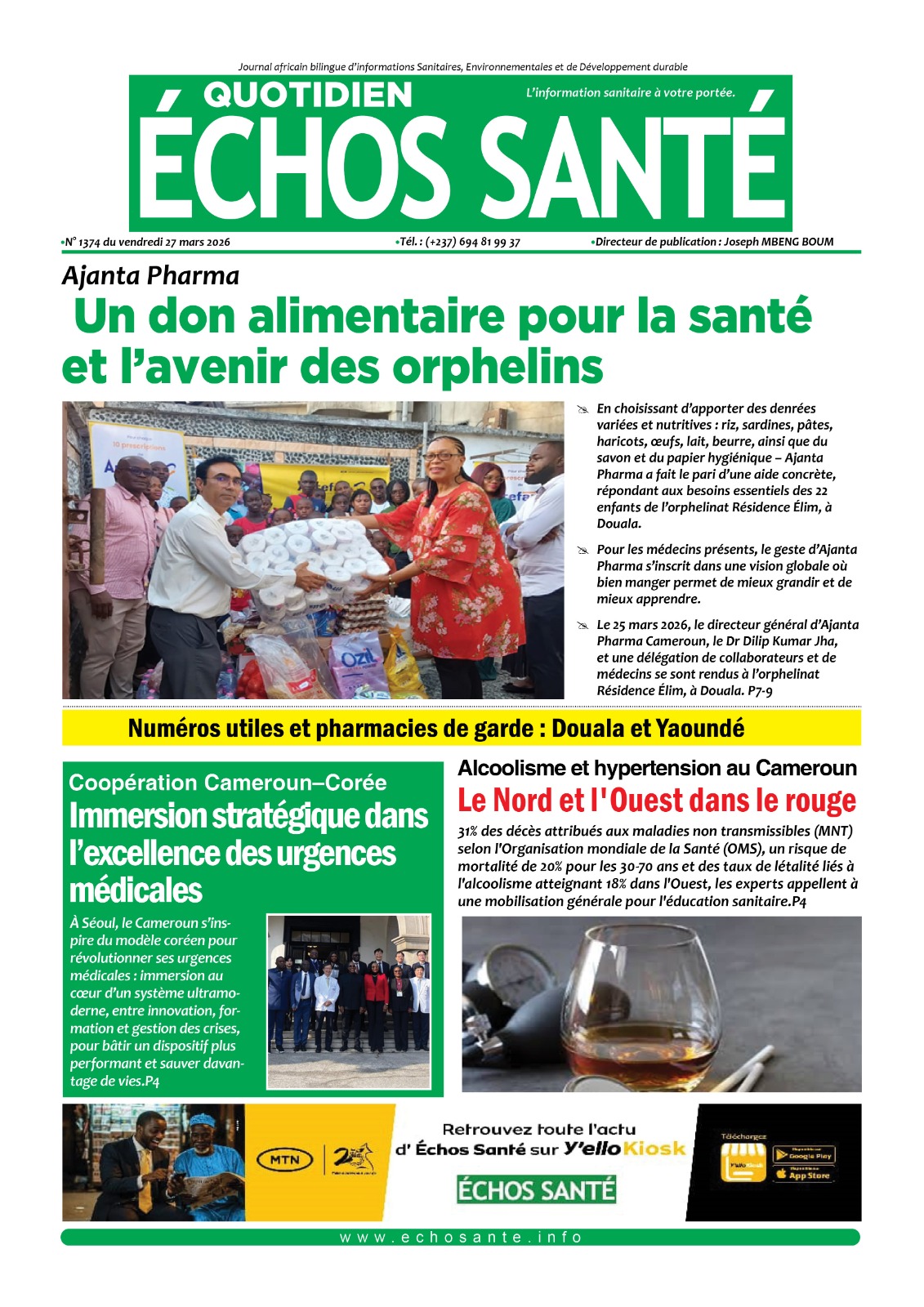 Echos santé n°1374 du vendredi 27 mars 2026