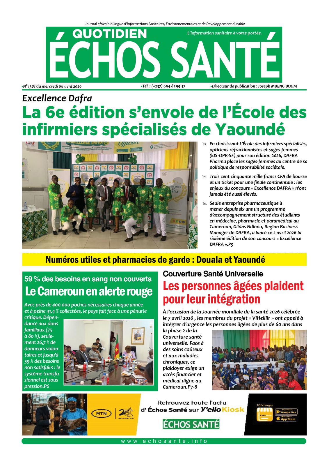 Echos santé n°1381 du mercredi 8 avril 2026