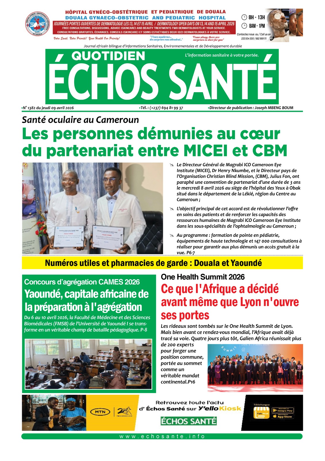 Echos santé n°1382 du jeudi 9 avril 2026