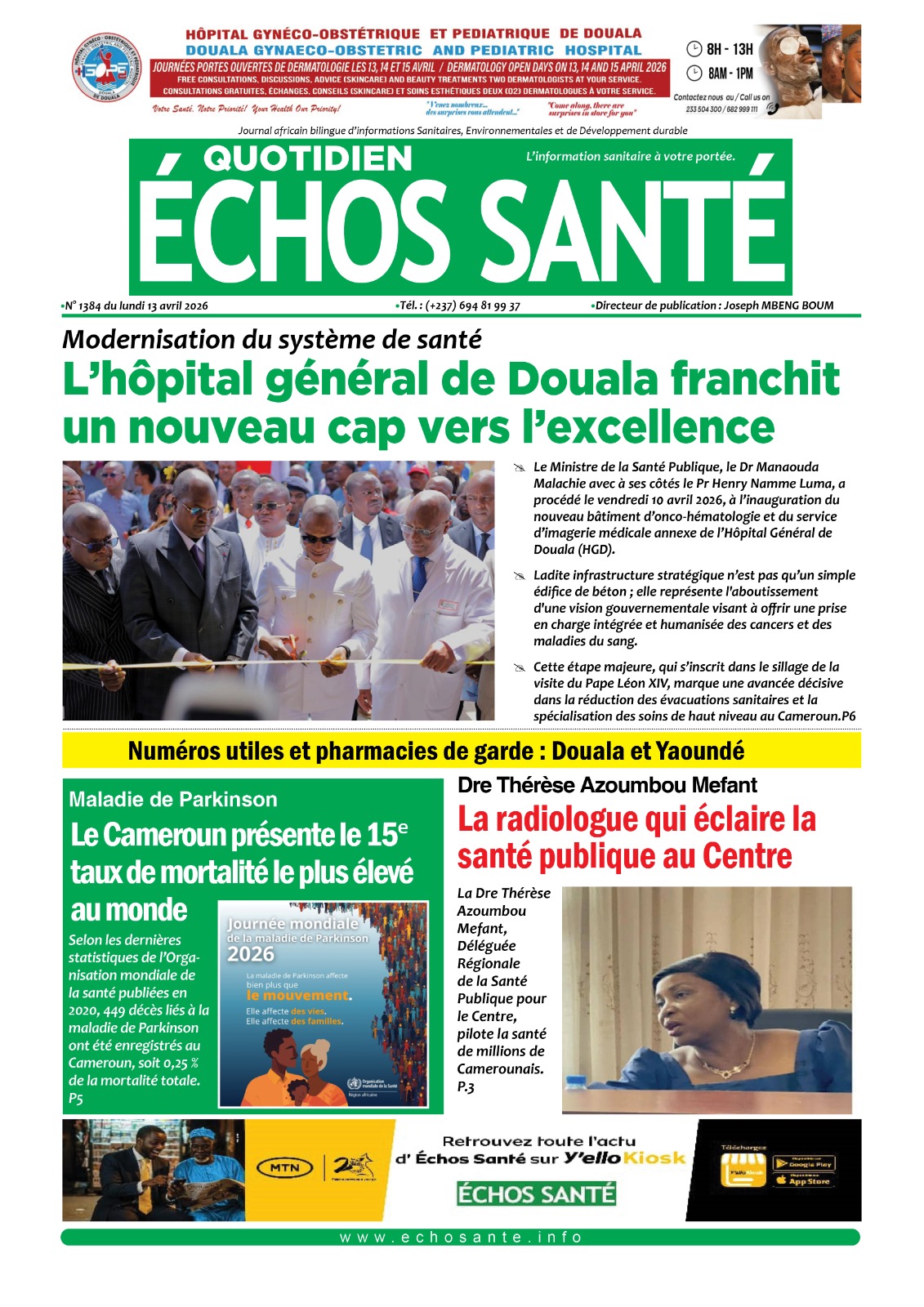 Echos santé n°1384 du lundi 13 avril 2026