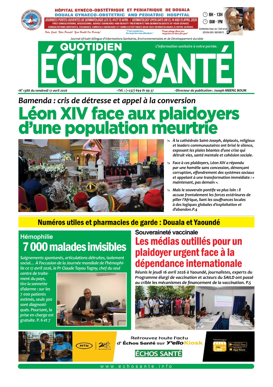 Echos santé n°1388 du vendredi 17 avril 2026