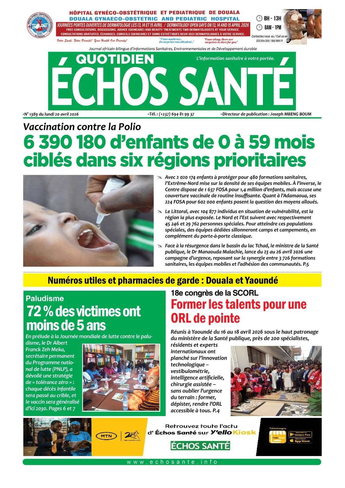 Echos santé n°1389 du lundi 20 avril 2026