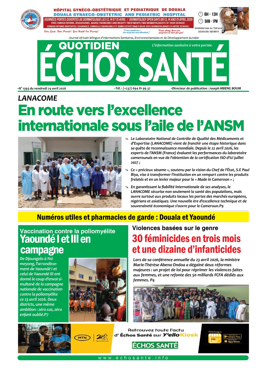 Echos santé n°1393 du vendredi 24 avril 2026