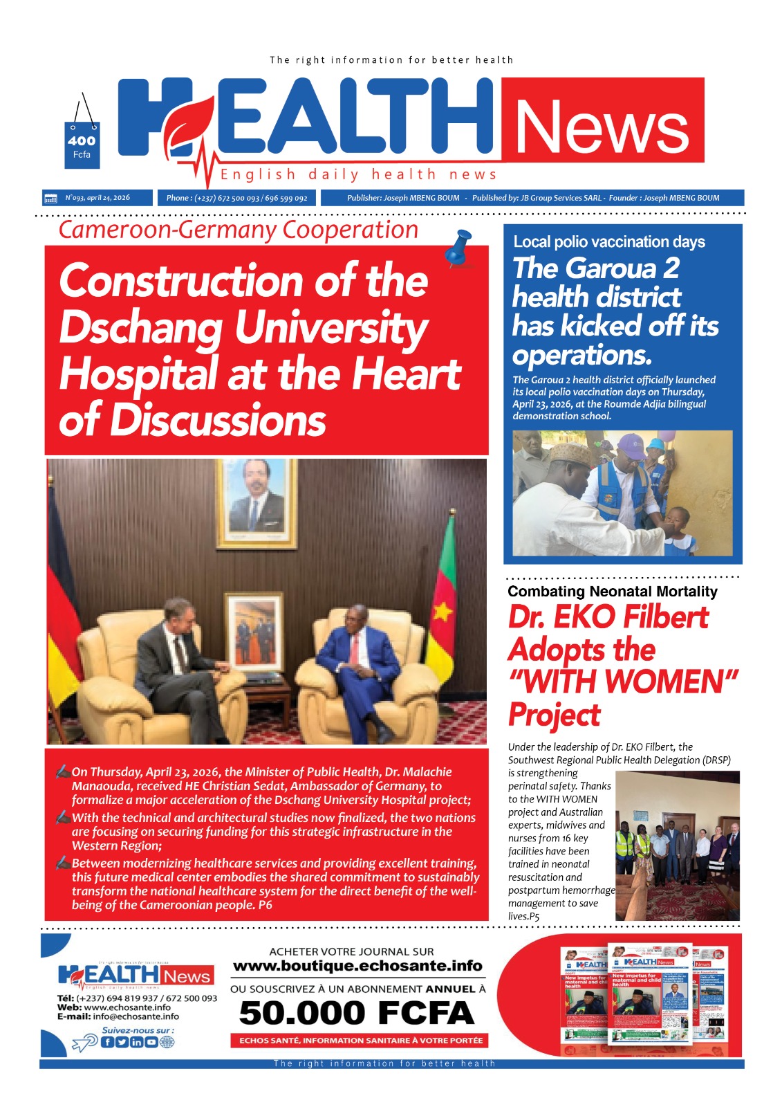 Health News N°093 du vendredi 24 avril 2026