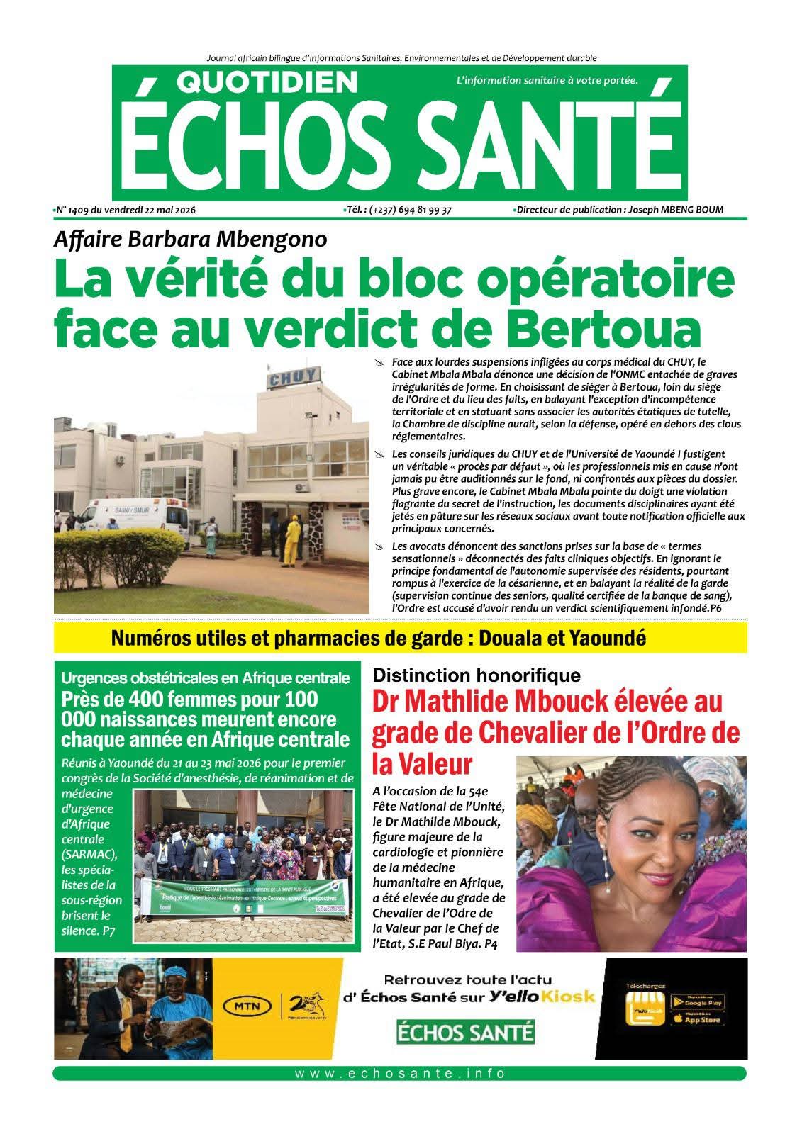 Echos santé n°1403 du jeudi 21 mai 2026