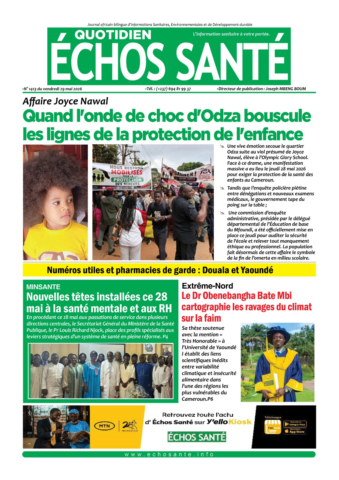 Echos santé n°1407 du vendredi 29 mai 2026