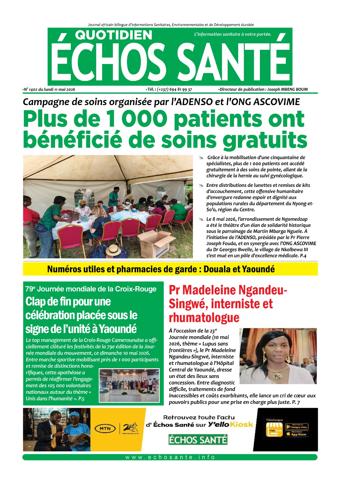 Echos santé n°1397 du lundi 11 mai 2026