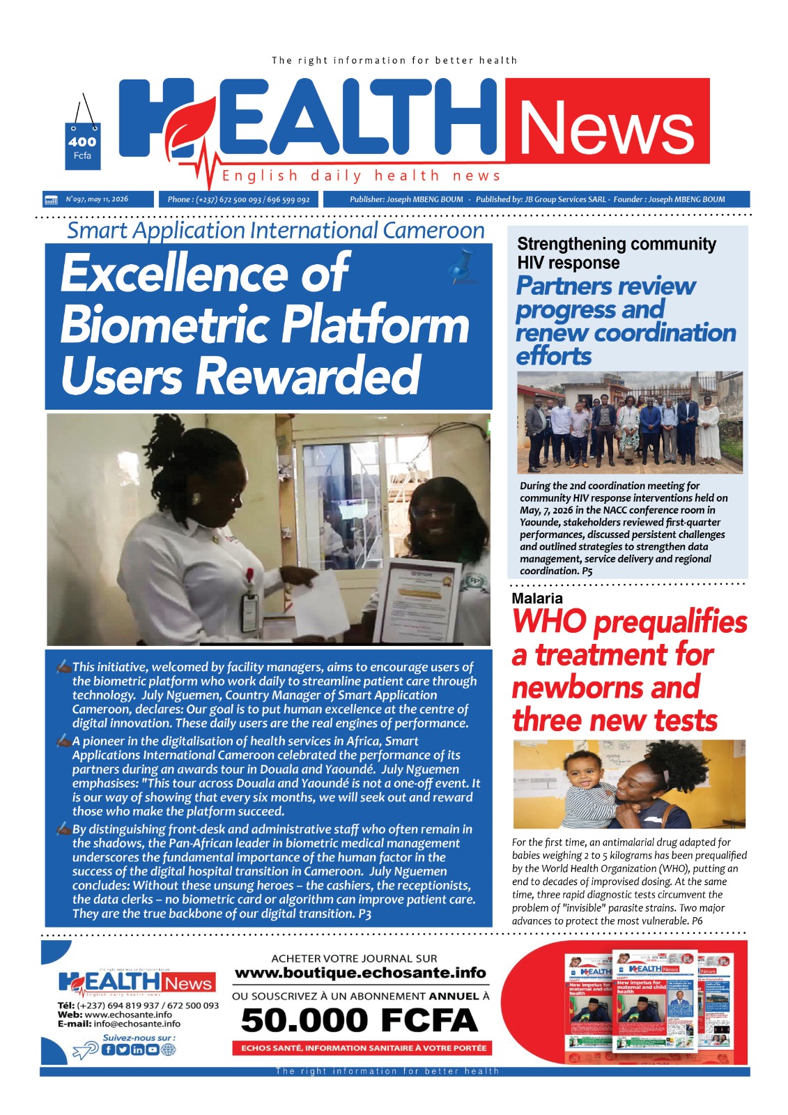 Health News N°097 du lundi 11 mai 2026