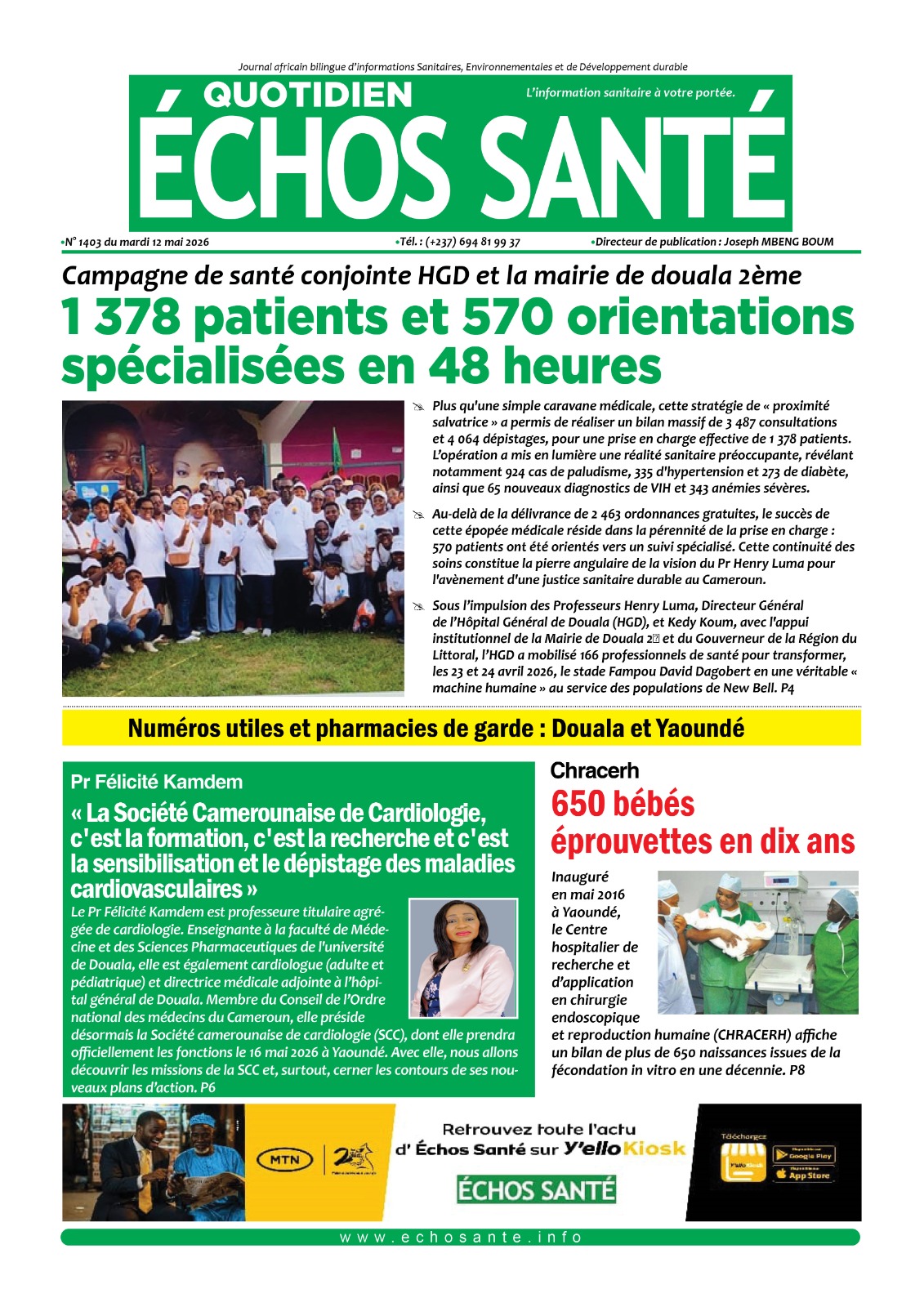 Echos santé n°1398 du mardi 12 mai 2026