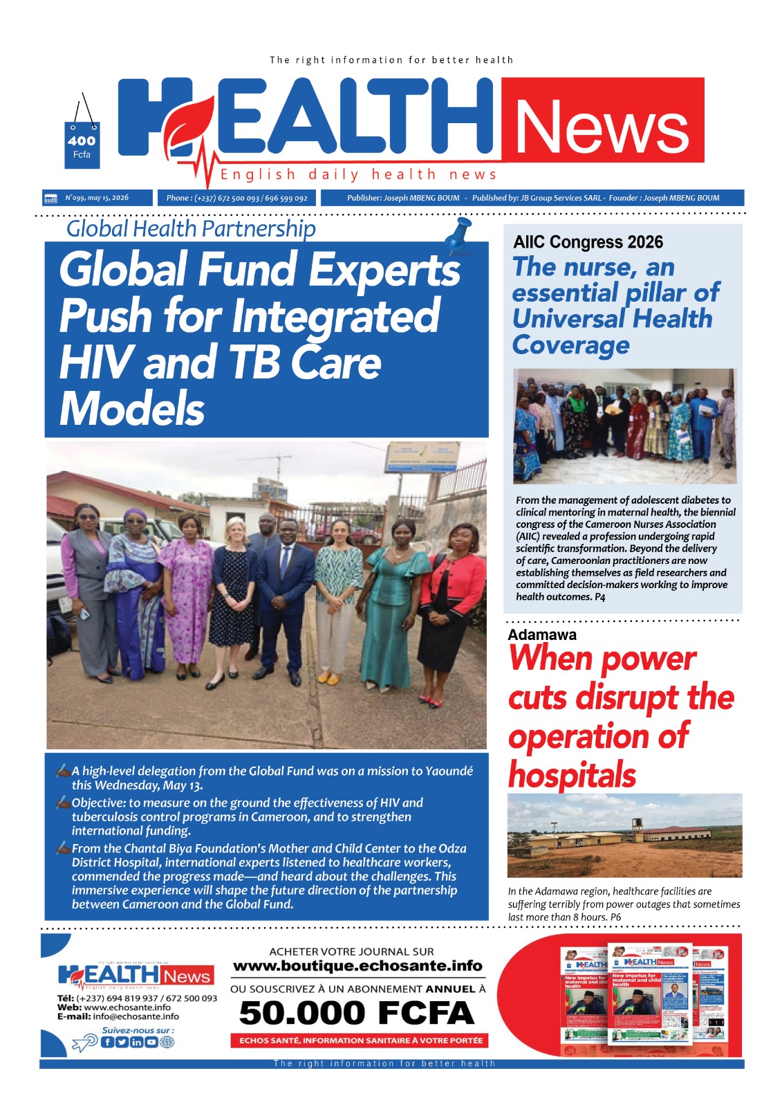 Health News N°099 du vendredi 15 mai 2026