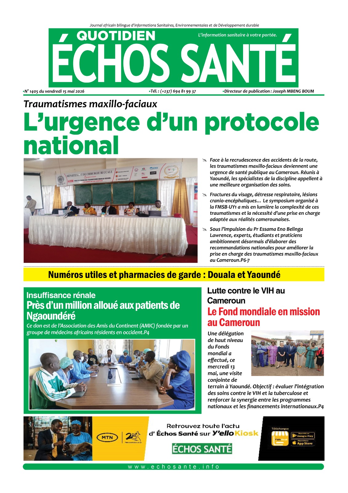 Echos santé n°1400 du vendredi15 mai 2026