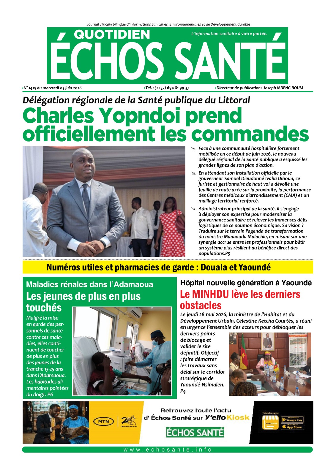 Echos santé n°1409 du mercredi 3 juin 2026