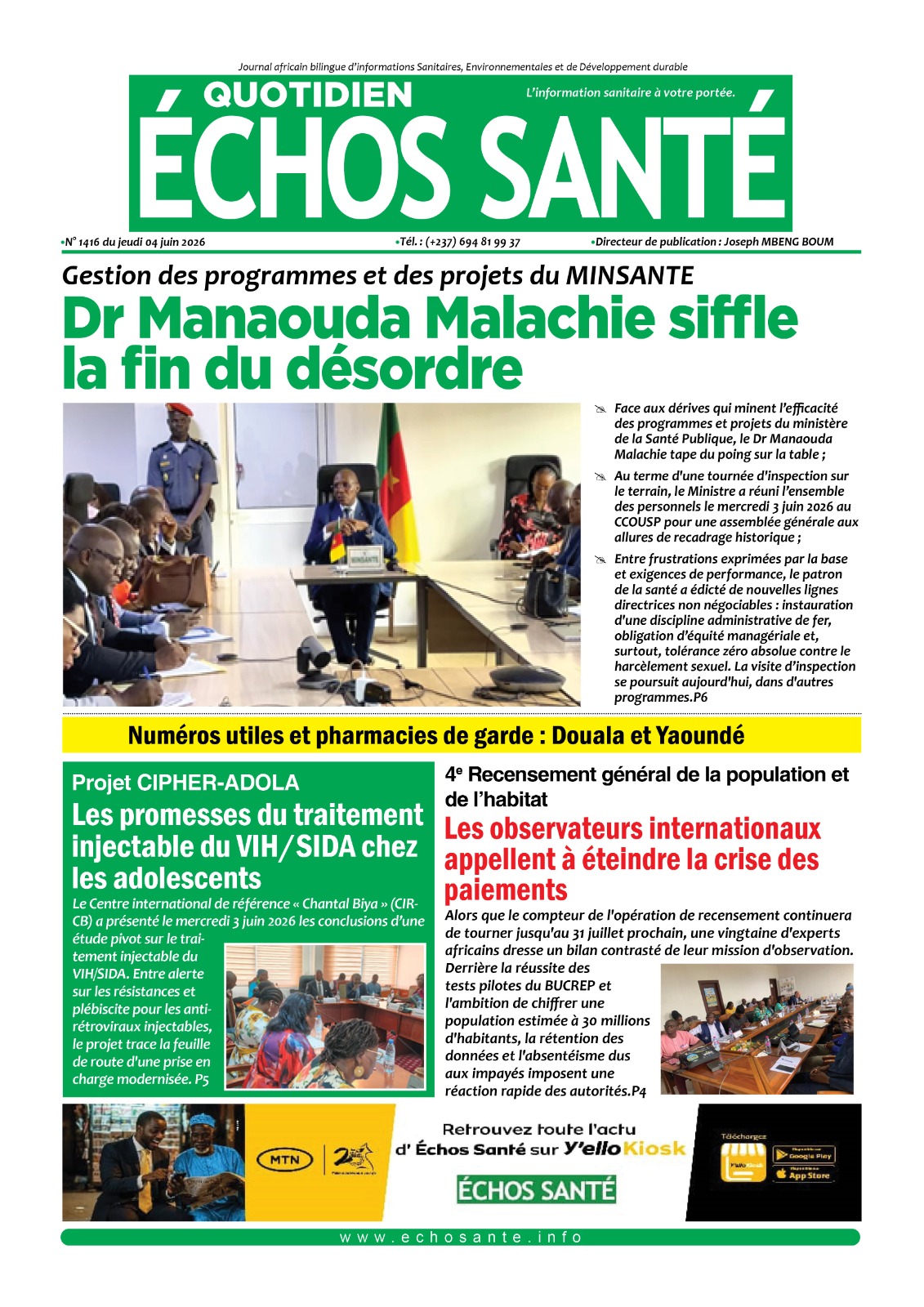 Echos santé n°1410 du jeudi 4 juin 2026