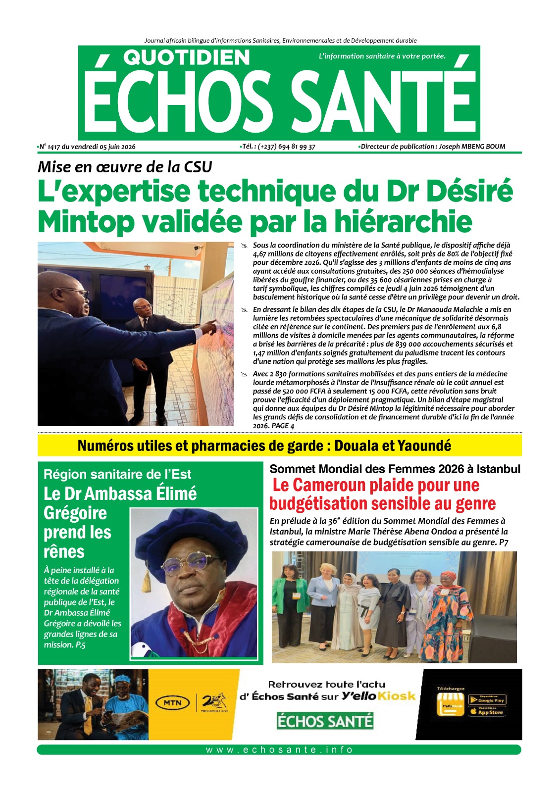 Echos santé n°1411 du vendredi 5 juin 2026